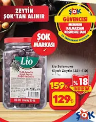 LİO SALAMURA SİYAH ZEYTİN 1 KG fiyat ve kampanya bilgisi